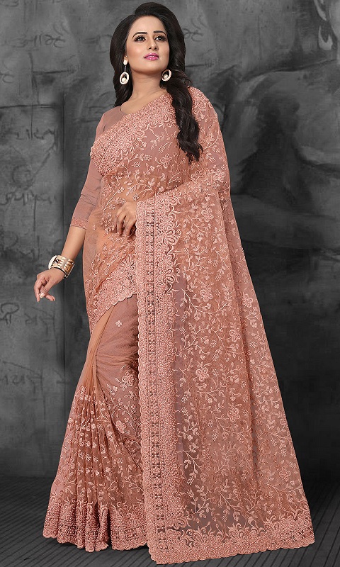 Designer Net Heavy Work Saree