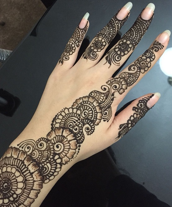 Floral Finger Mehendi Design