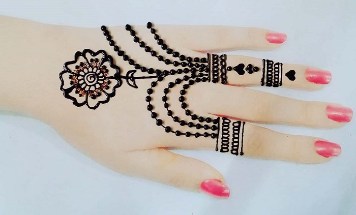 Jewellery Pattern Finger Mehndi Design