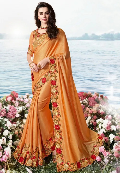 Thread Border Designer Saree