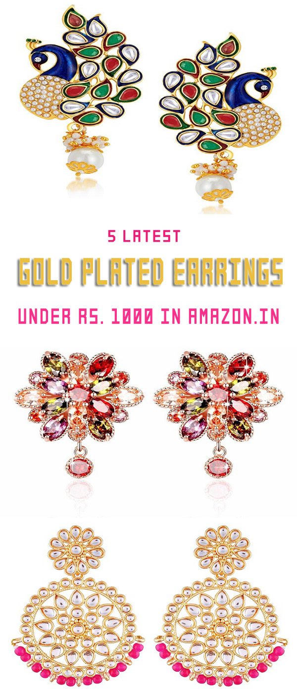 5 Latest Gold Plated Earrings Under 1000 rupees