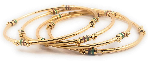 Gold Plated Wheel Bangles