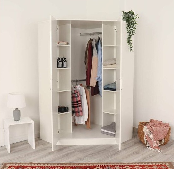 corner wardrobe designs for bedroom