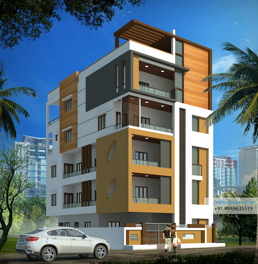 4 Floor Building Front Elevation Designs