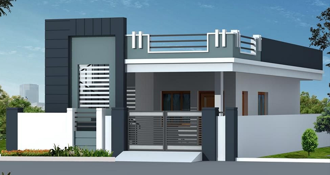 Single Floor House Elevation Design