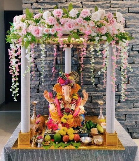 creative ganpati decoration 