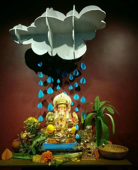 ganpati decoration at home 