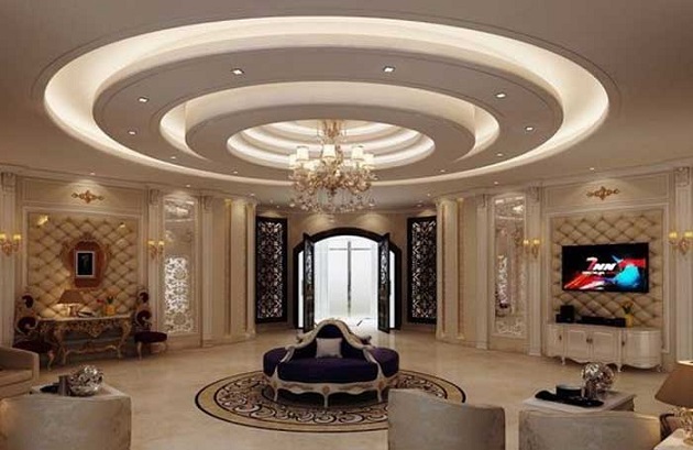 Curved False Ceiling Design For Hall