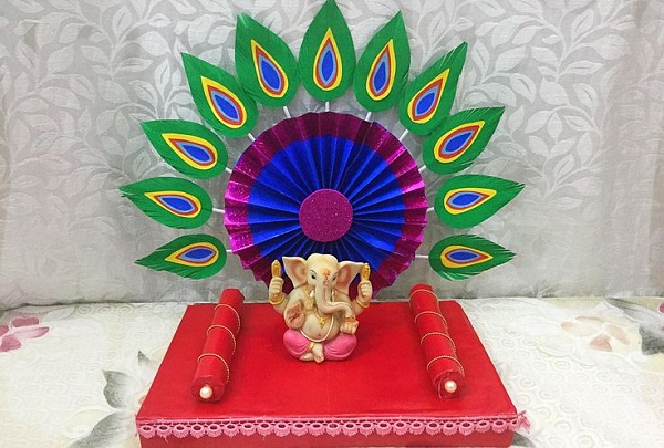 home made ganpati decoration 
