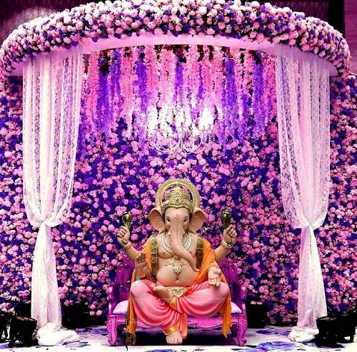 simple ganpati decoration 