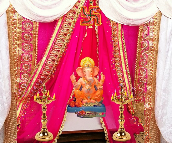 ganpati decoration at home 2023