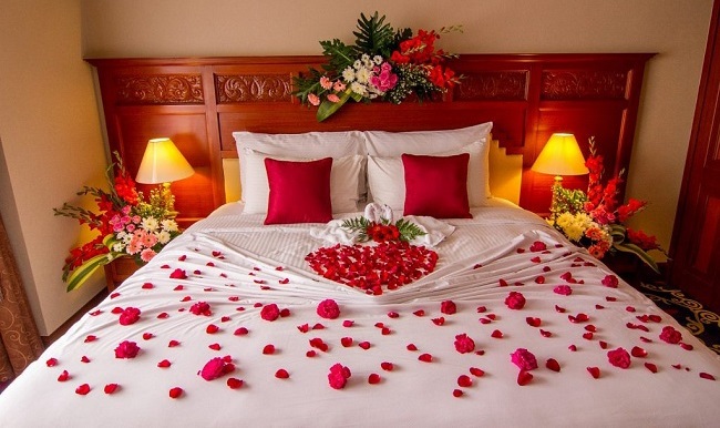 Bed Decoration with Flowers