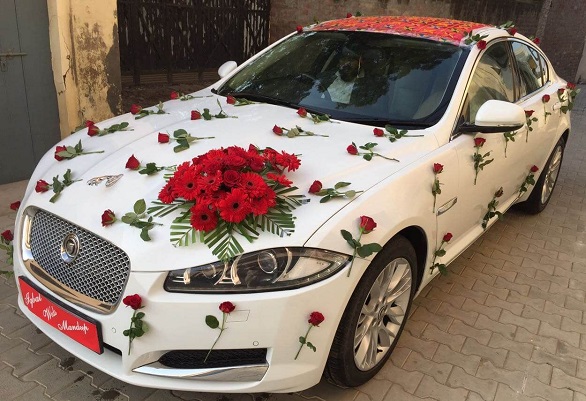 luxury wedding car decoration 