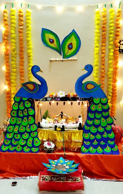 easy janmashtami decoration at home 