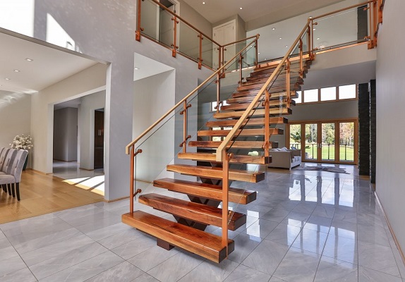 Wood Floating Staircase Design