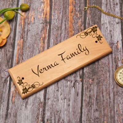 Wooden Name Plate Design