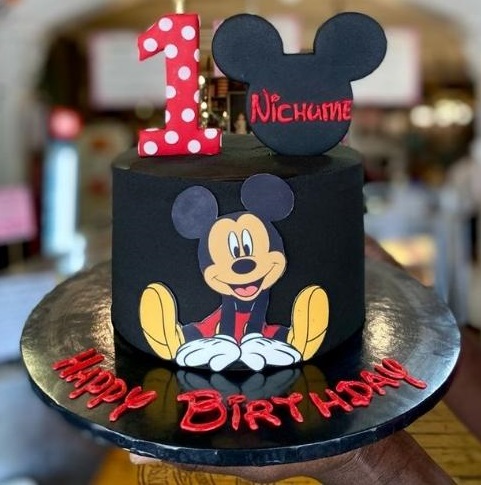 1st Birthday Mickey Mouse Cake Design