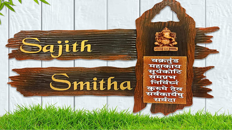 12 Stylish Wooden Name Plate Designs For Home 2023