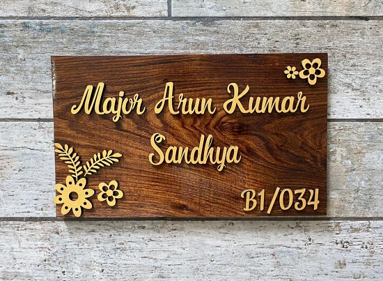 Name Plate Wooden Design