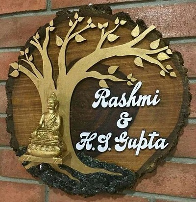 Stylish Wooden Name Plate Designs For Home