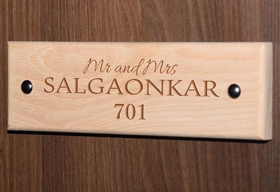 Wooden Door Name Plate Design