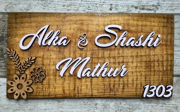 Wooden Name Plate Designs For Flats