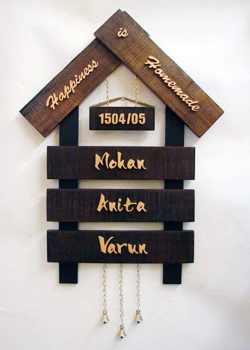 Wooden Name Plate Designs For Home