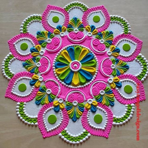 Floral Sankranti Rangoli Designs