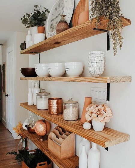 Simple Wooden Kitchen Rack Design