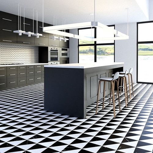 Black and White Marble Floor Design
