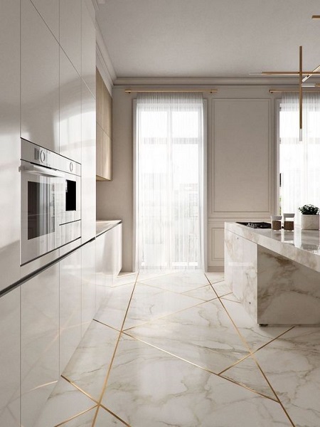 Kitchen Floor Marble Design